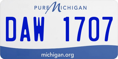 MI license plate DAW1707