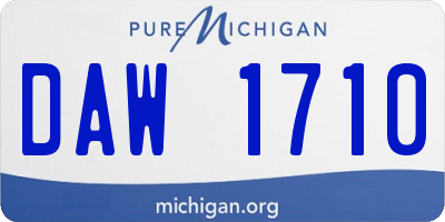 MI license plate DAW1710