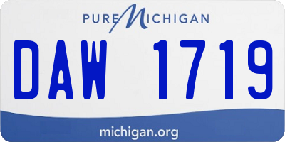 MI license plate DAW1719