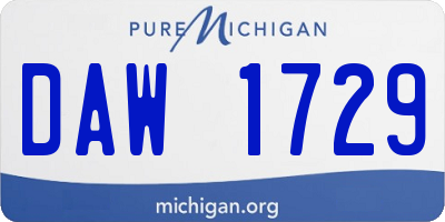 MI license plate DAW1729