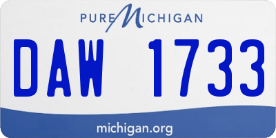 MI license plate DAW1733