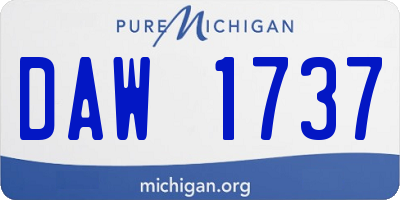 MI license plate DAW1737