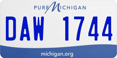 MI license plate DAW1744