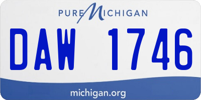 MI license plate DAW1746