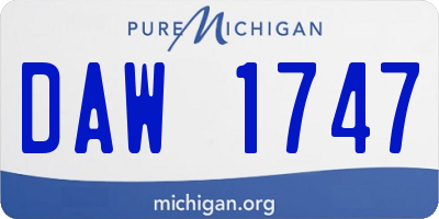 MI license plate DAW1747