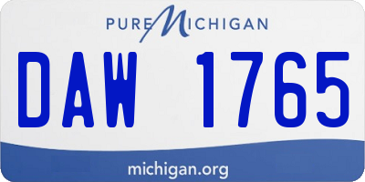 MI license plate DAW1765