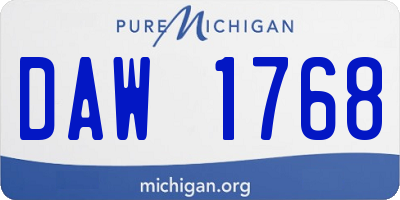 MI license plate DAW1768