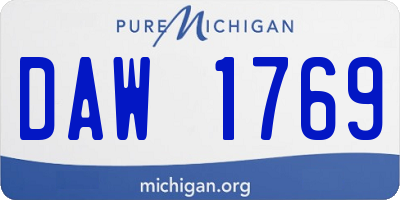 MI license plate DAW1769