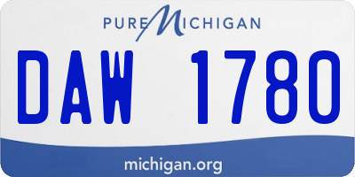 MI license plate DAW1780