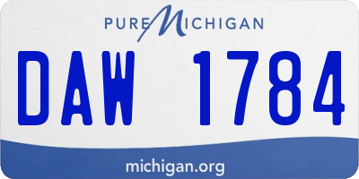 MI license plate DAW1784