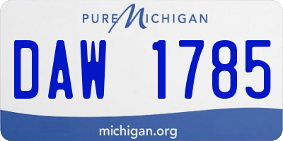 MI license plate DAW1785