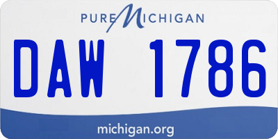 MI license plate DAW1786