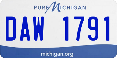 MI license plate DAW1791