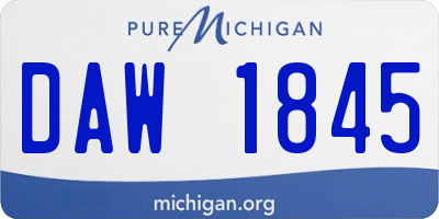 MI license plate DAW1845