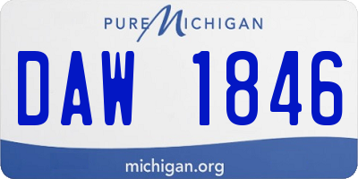 MI license plate DAW1846