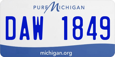 MI license plate DAW1849