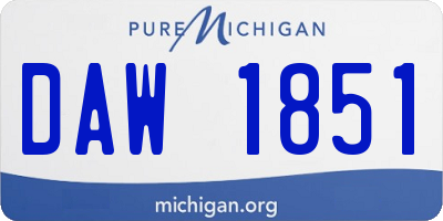 MI license plate DAW1851