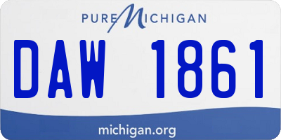 MI license plate DAW1861