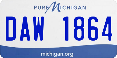 MI license plate DAW1864