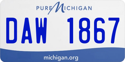MI license plate DAW1867