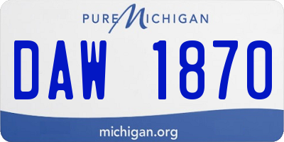 MI license plate DAW1870
