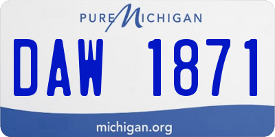 MI license plate DAW1871