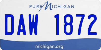 MI license plate DAW1872