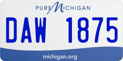 MI license plate DAW1875