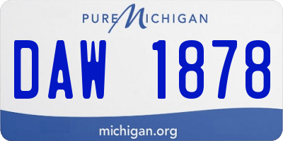MI license plate DAW1878