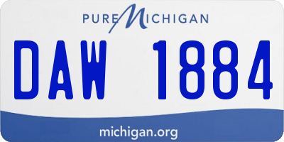 MI license plate DAW1884