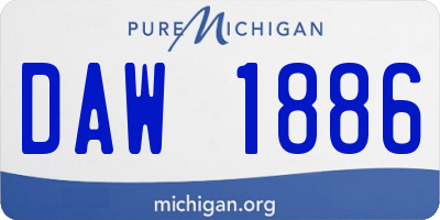 MI license plate DAW1886
