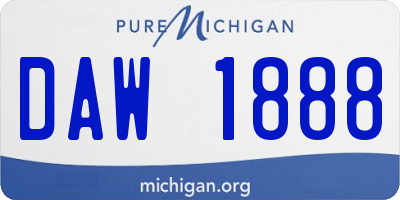 MI license plate DAW1888