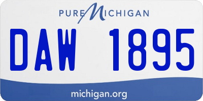 MI license plate DAW1895