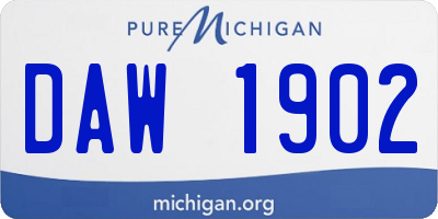 MI license plate DAW1902