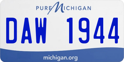 MI license plate DAW1944