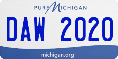 MI license plate DAW2020