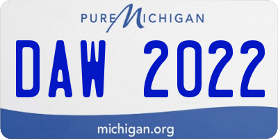 MI license plate DAW2022