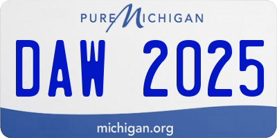 MI license plate DAW2025