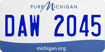 MI license plate DAW2045