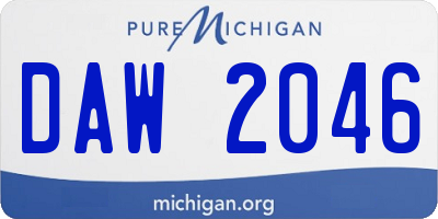MI license plate DAW2046