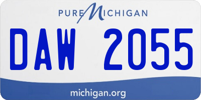 MI license plate DAW2055