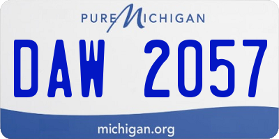 MI license plate DAW2057
