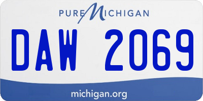 MI license plate DAW2069