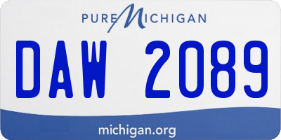 MI license plate DAW2089