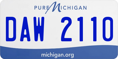 MI license plate DAW2110
