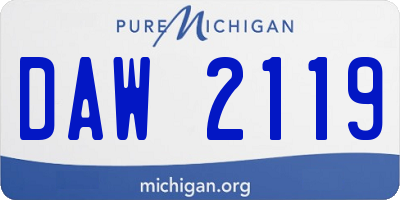 MI license plate DAW2119