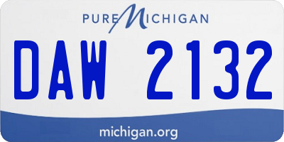 MI license plate DAW2132