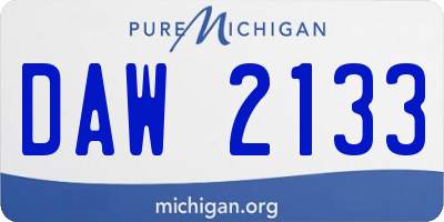 MI license plate DAW2133