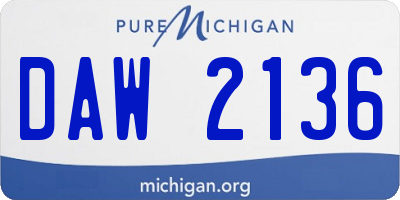 MI license plate DAW2136
