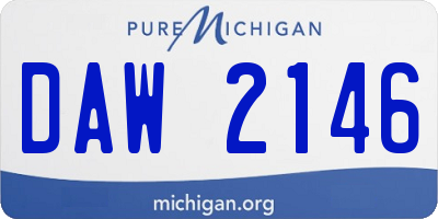 MI license plate DAW2146